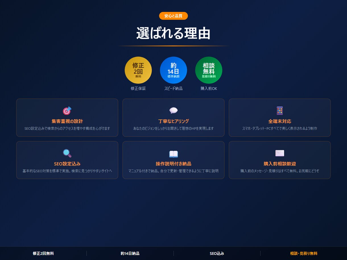 集客に繋がるホームページを丸ごと制作します スマホ・SEO込み！WordPress対応・初心者歓迎 イメージ9