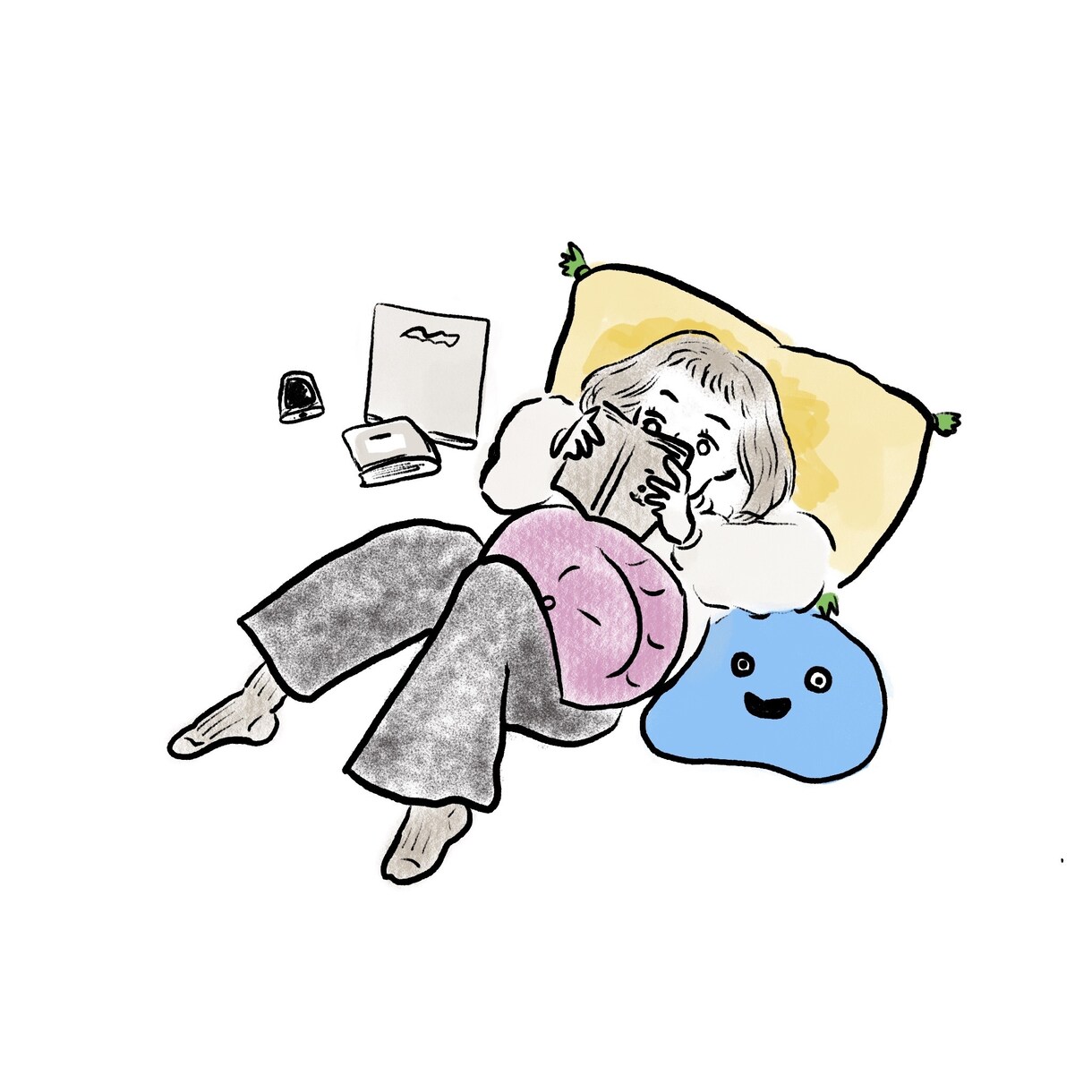 Instagramのようなオシャレな女の子描きます 手描きでゆるいタッチの絵を描きます。 イメージ6