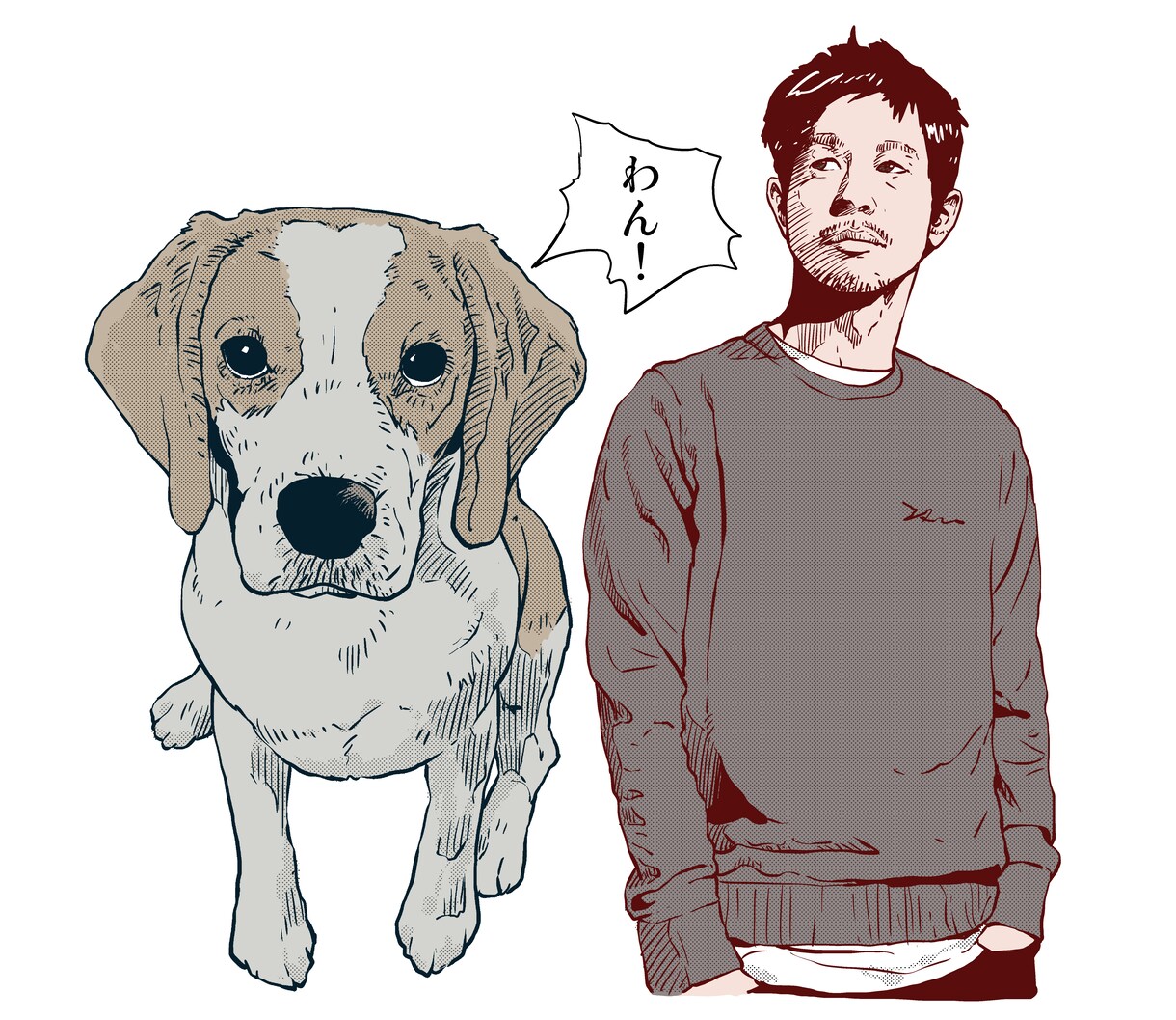 マンガ風似顔絵(モノクロ＋カラー)描きます アイコン、プレゼントや年賀状、ウェルカムボードに イメージ3