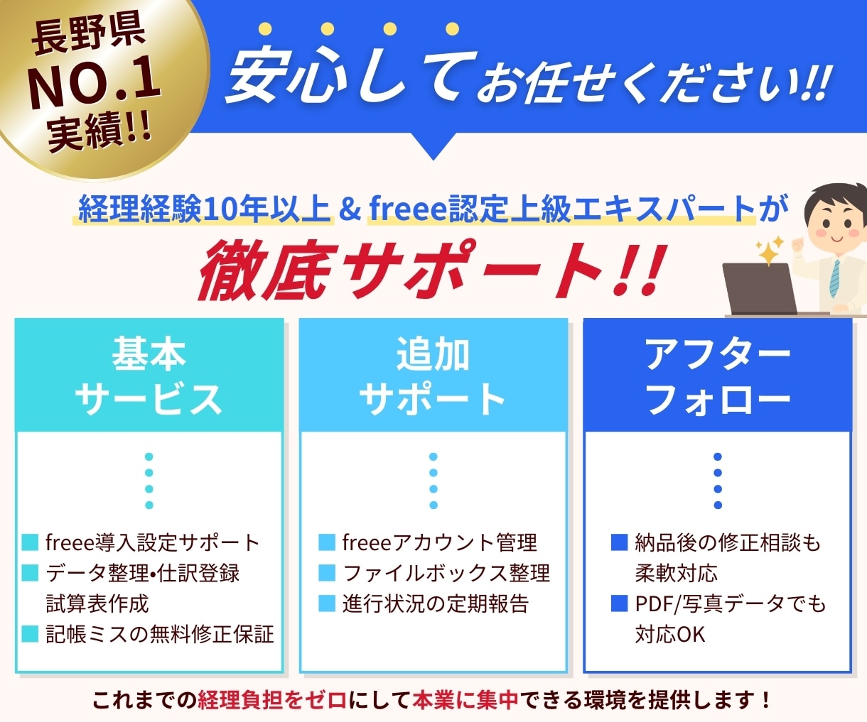 freee認定アドバイザー★５が記帳代行します 毎月きちんと締める。丸投げでは終わらせません。 イメージ4