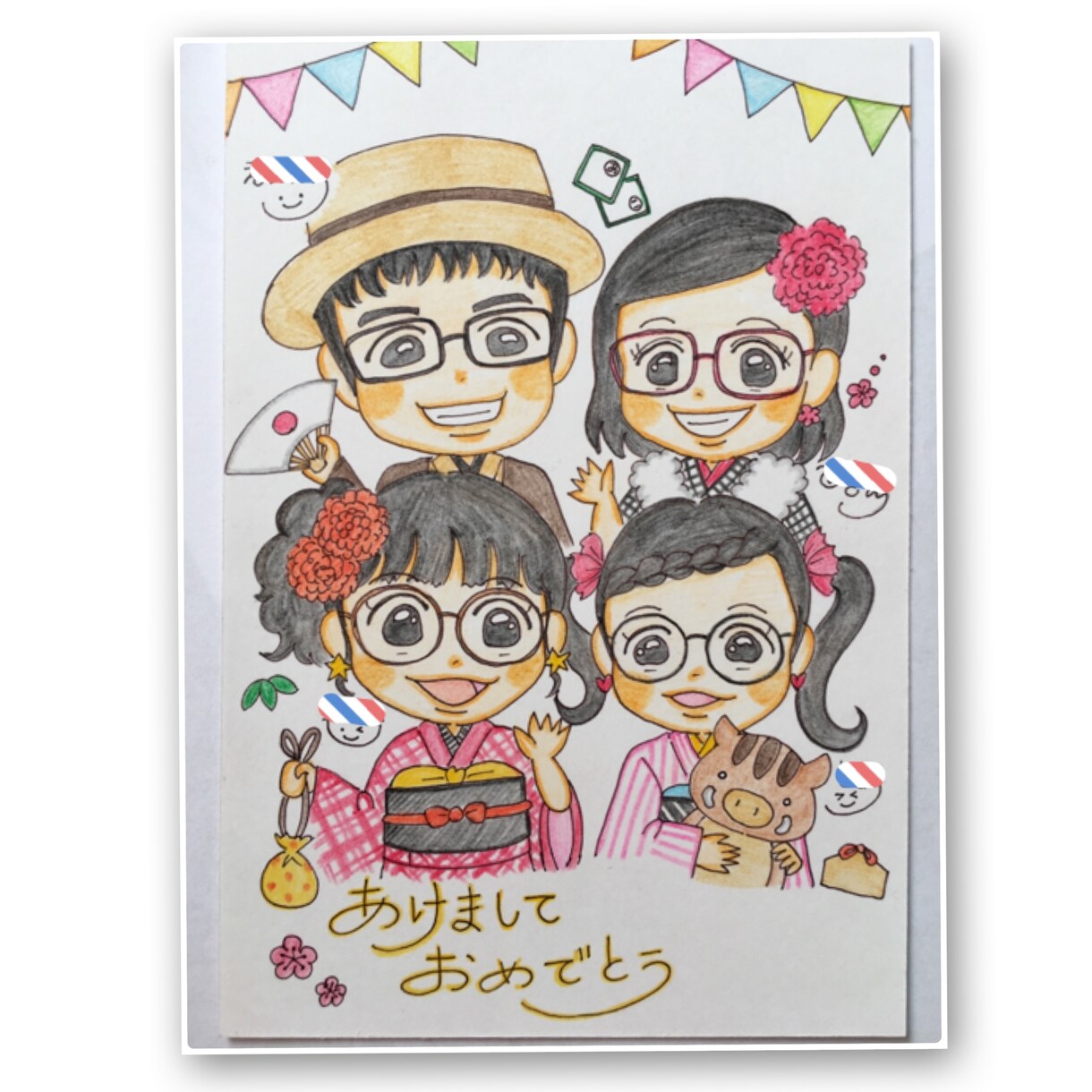 1名1500円〜年賀状用似顔絵お描きします 今年は手描き似顔絵付きの年賀状を作ってみてはいかがですか？ イメージ5
