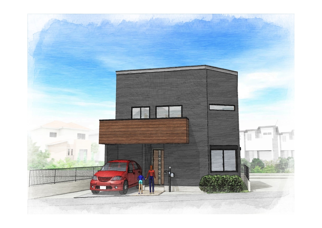 オシャレな住宅イメージパース作ります 広告用にも！手書きタッチも可能です！ イメージ2