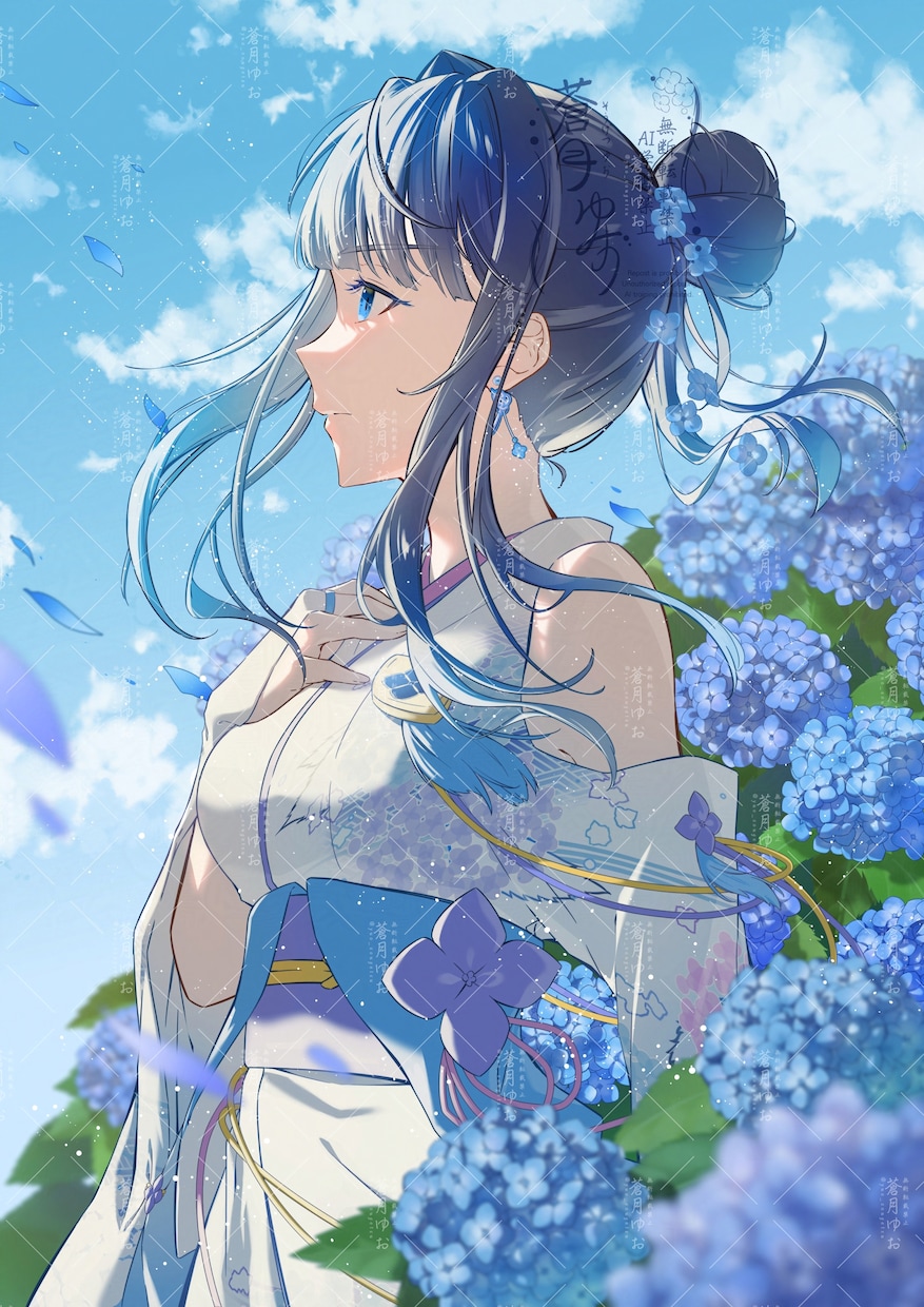 和風な一枚絵、アイコン、サムネ、キャラデザ描きます 綺麗、儚さのある絵に仕上げます イメージ3