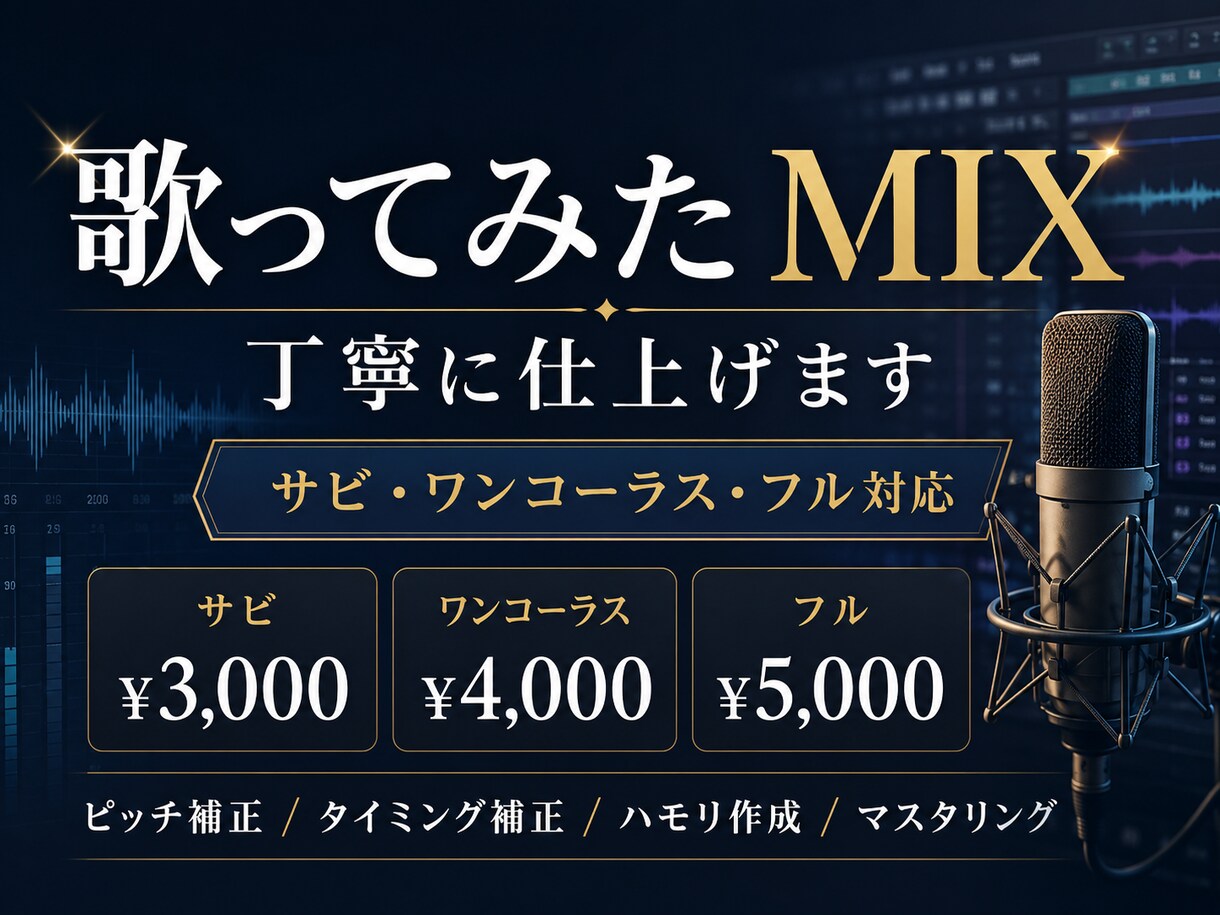 歌ってみたMIXを丁寧に仕上げます サビ・ワンコーラス・フルまで対応します イメージ1