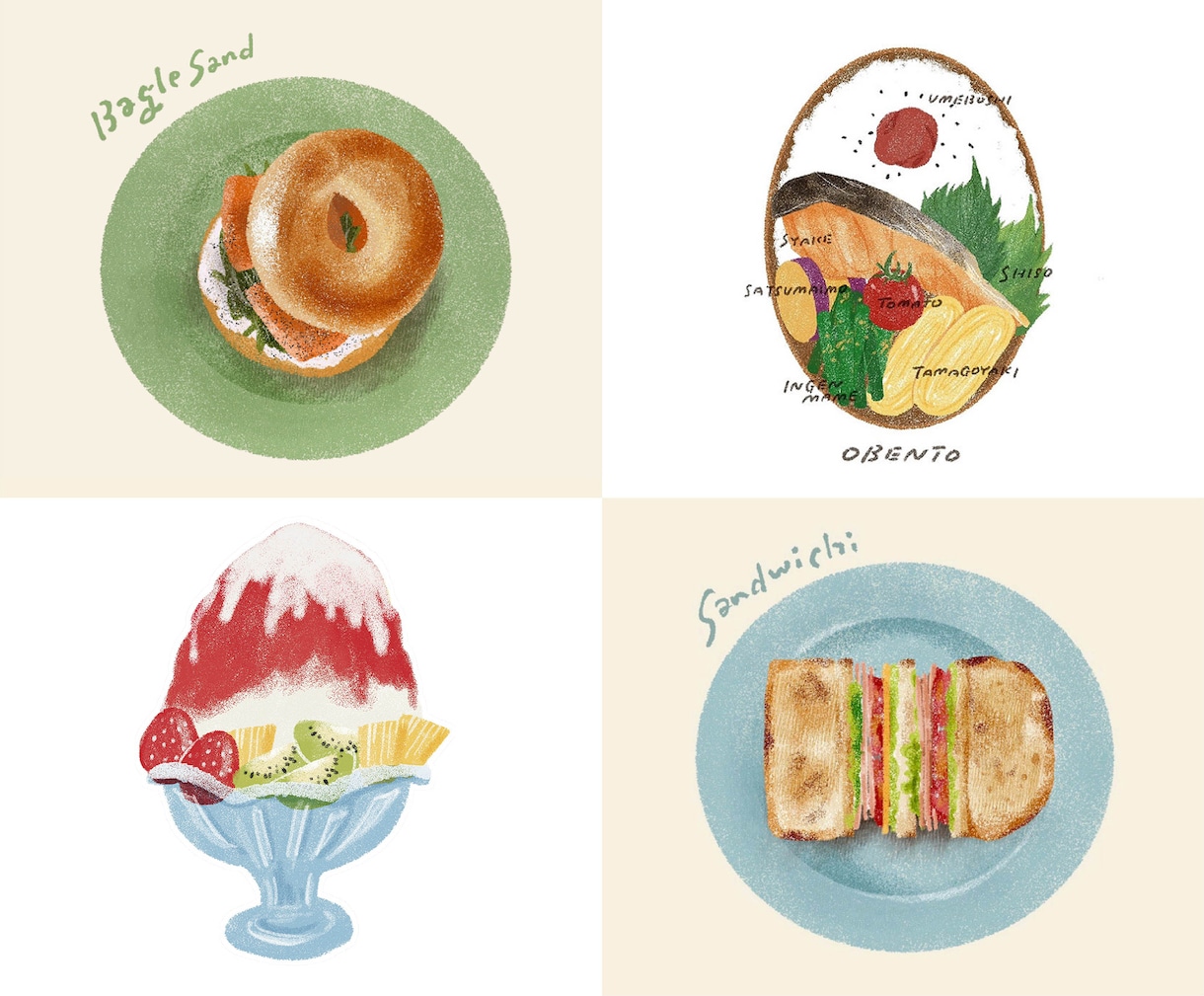 あたたかみのある食べ物のイラストを描きます メニュー表・広告・挿絵などにおすすめ イメージ1