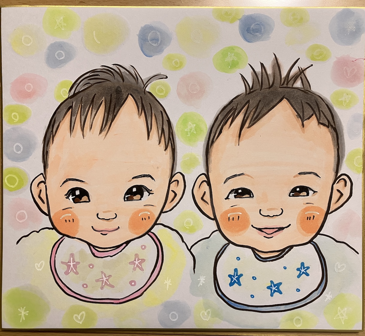 送料無料　手描きの優しい似顔絵（名前詩）描きます 誇張し過ぎない温かい似顔絵です。プレゼントにどうぞ イメージ5