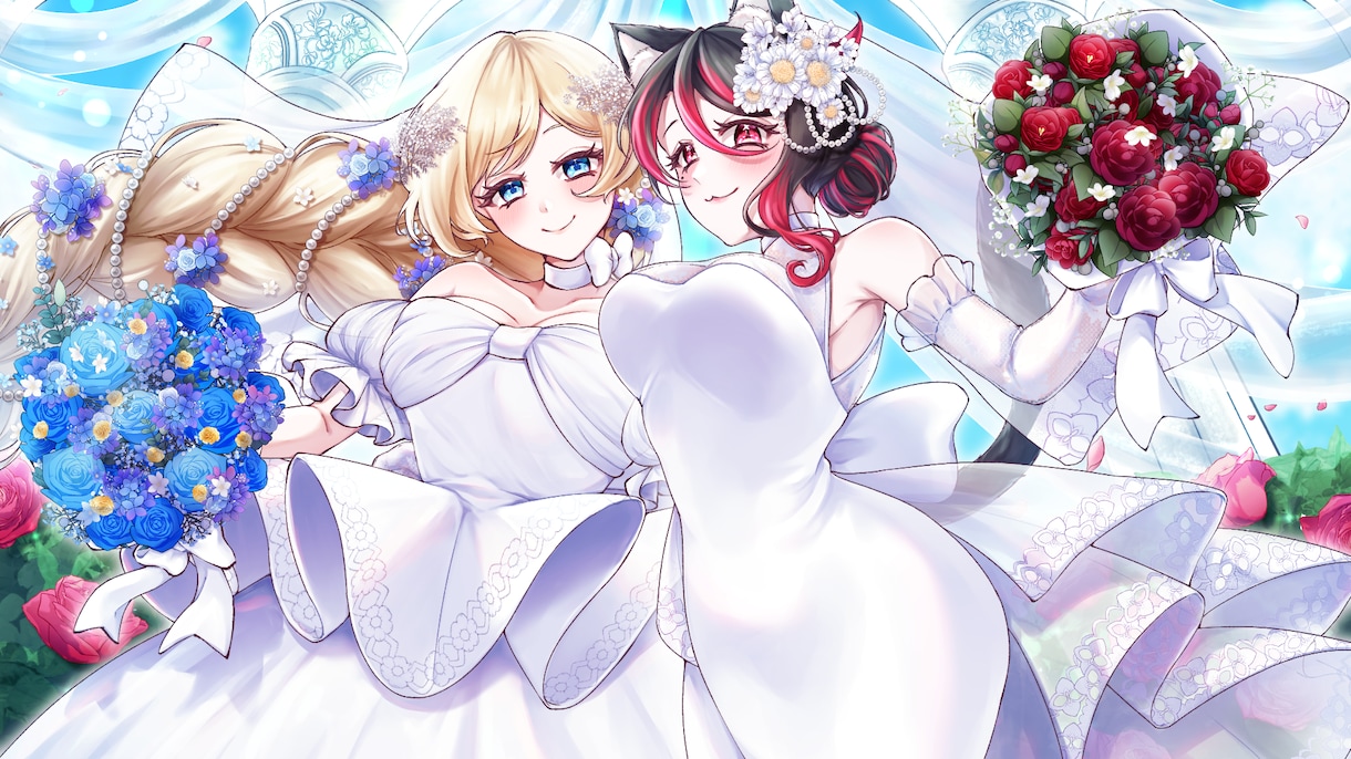 歌ってみた、サムネイル、立ち絵等のイラスト描きます MVイラスト/サムネイル/パーツ分けイラスト 等 イメージ1