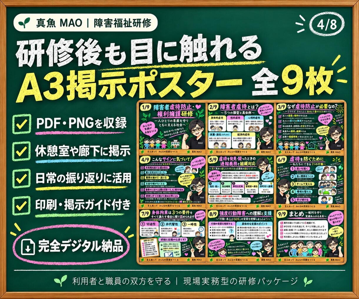現役サビ管が障害者虐待防止研修一式を提供します 動画9本＋実務書式で研修準備から記録まで整います イメージ4