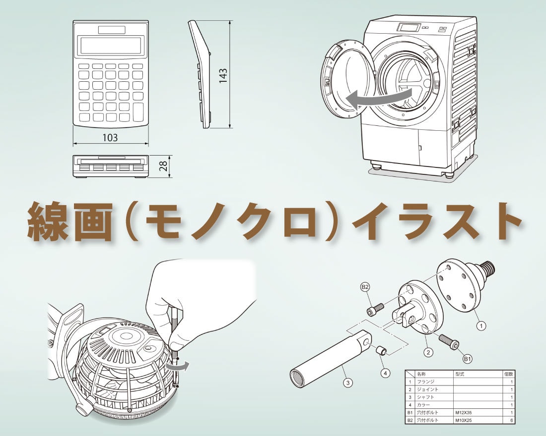 テクニカルイラストを作成します 商品の使用方法や魅力をイラストでわかりやすく伝えます イメージ2