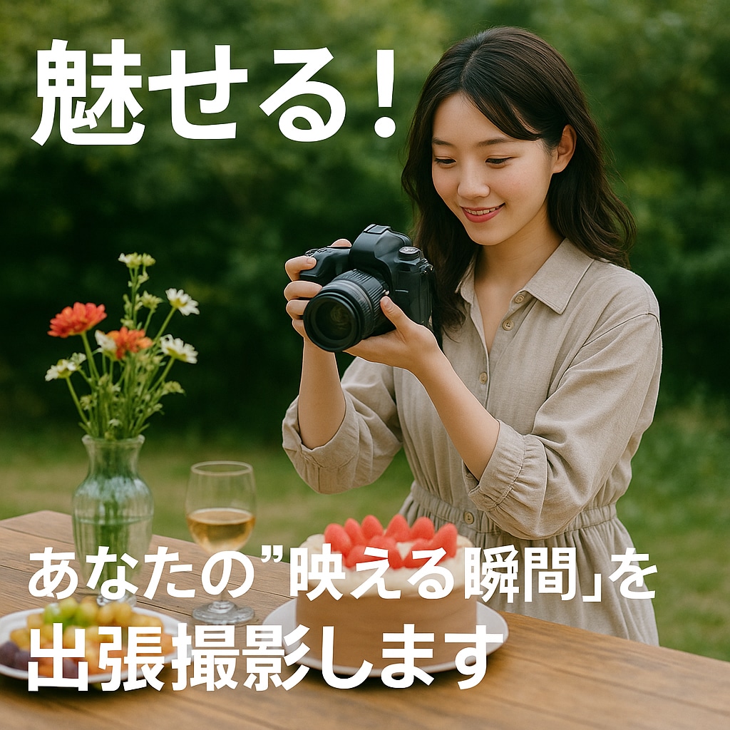 魅せる！あなたの“映える瞬間”を出張撮影します あなたの魅力を最大限に引き出す出張撮影を行います。 イメージ1