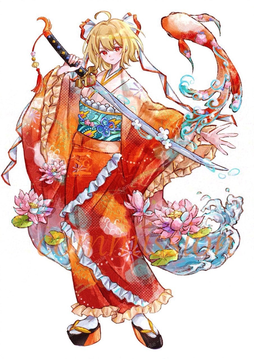 物語や世界観のある、一枚絵お描きします 和風で儚いイラストが得意です。商用利用ok イメージ4