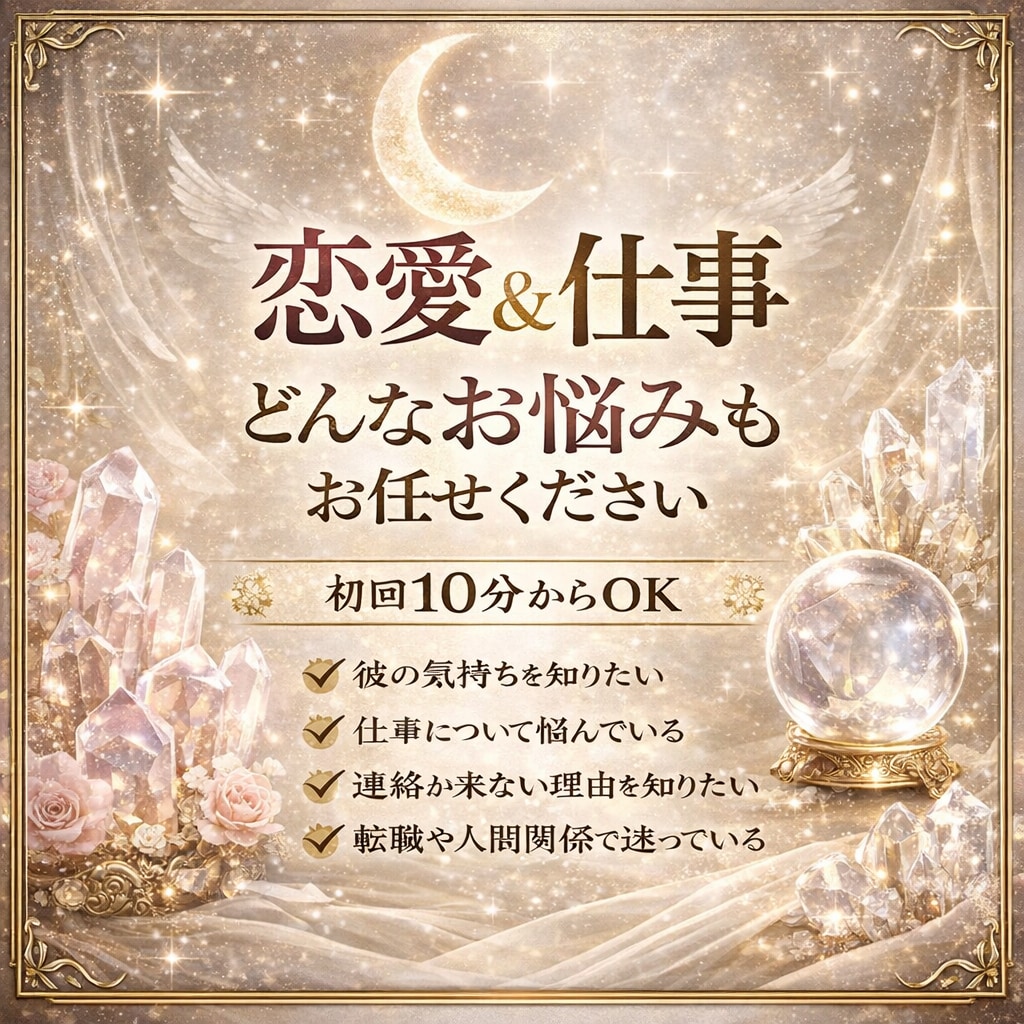 仕事と恋愛を占います 恋愛と仕事の人間関係で悩んでいませんか？ イメージ1