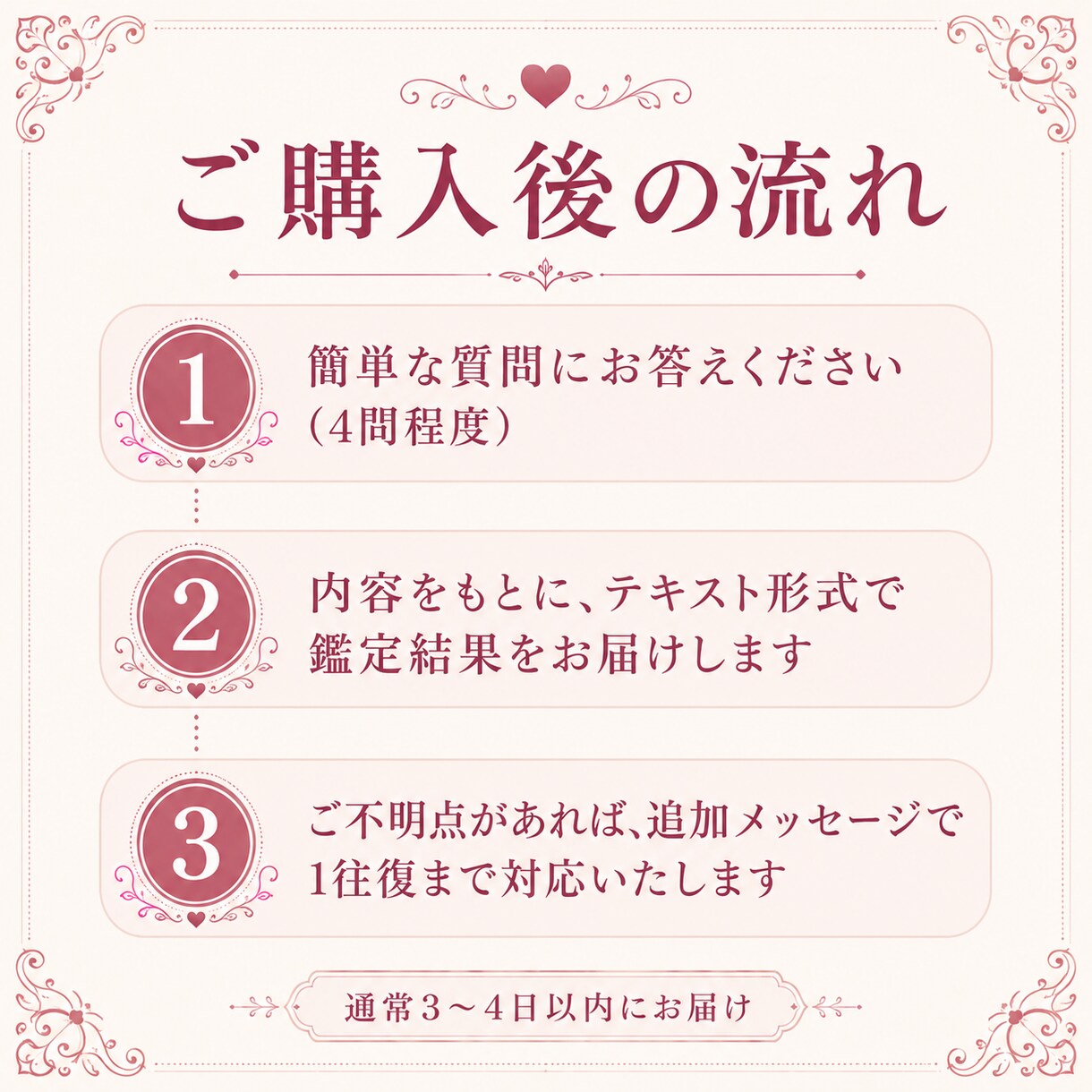 恋愛を総合的に丁寧に鑑定します あなたとお相手の相性・関係を12項目でまるごと整理します イメージ3