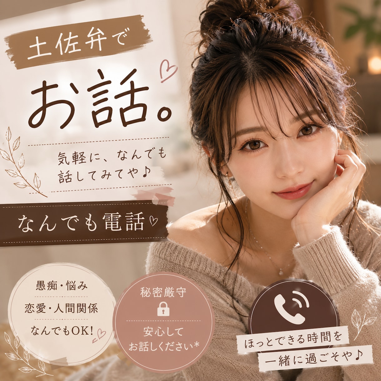 愚痴・恋愛・相談なんでも聞きます 友だちのようになんでも気軽に話せるような存在になりたいです イメージ1