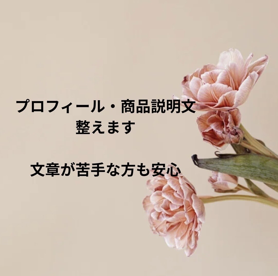 プロフィール・商品説明文を整えます 何を書けばいいか分からない方へ イメージ1