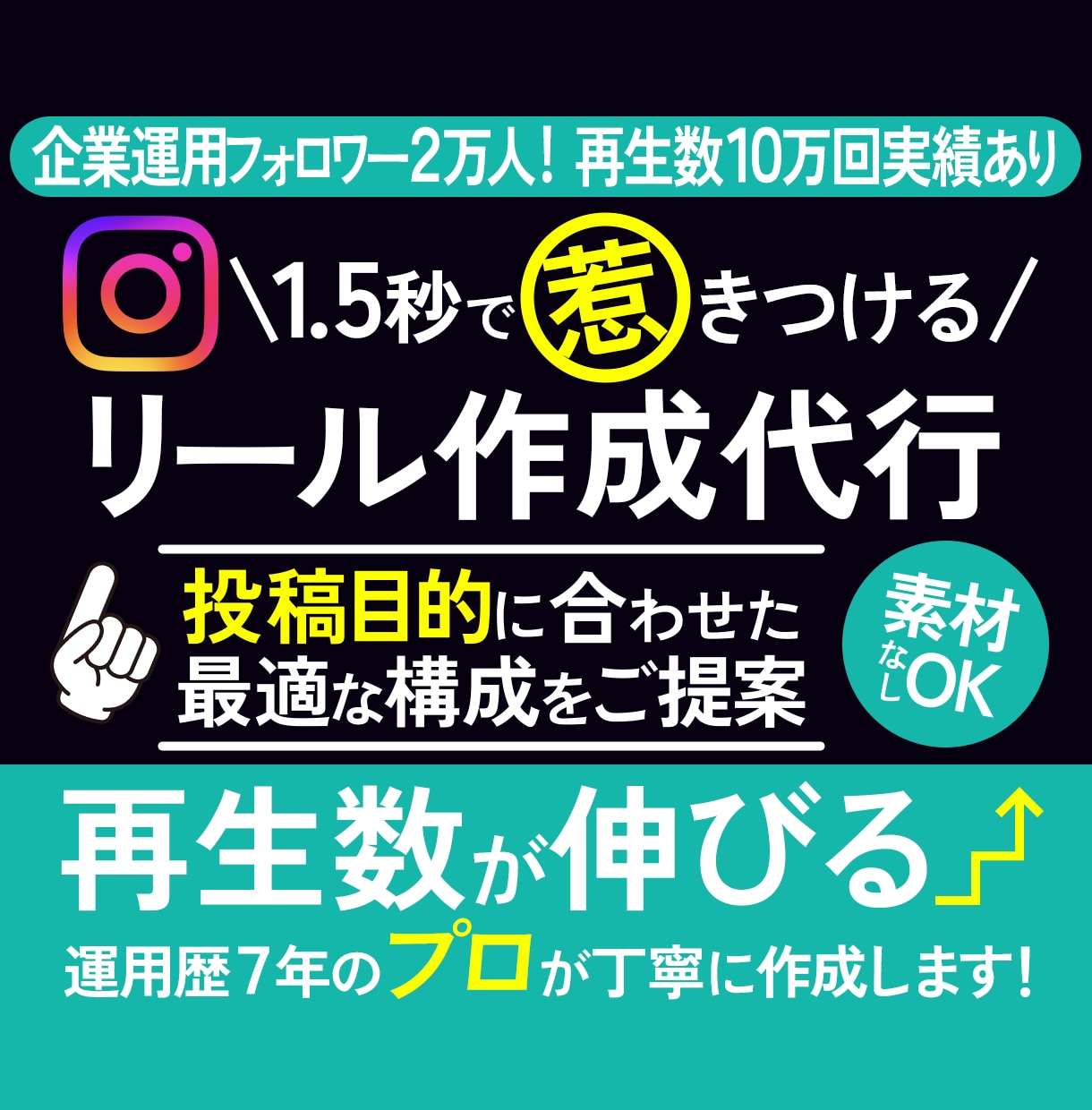 運用歴7年のプロが作る！│インスタリール作成します 要望に合わせた最適構成。インスタ運用歴7年のプロがサポート！ イメージ1