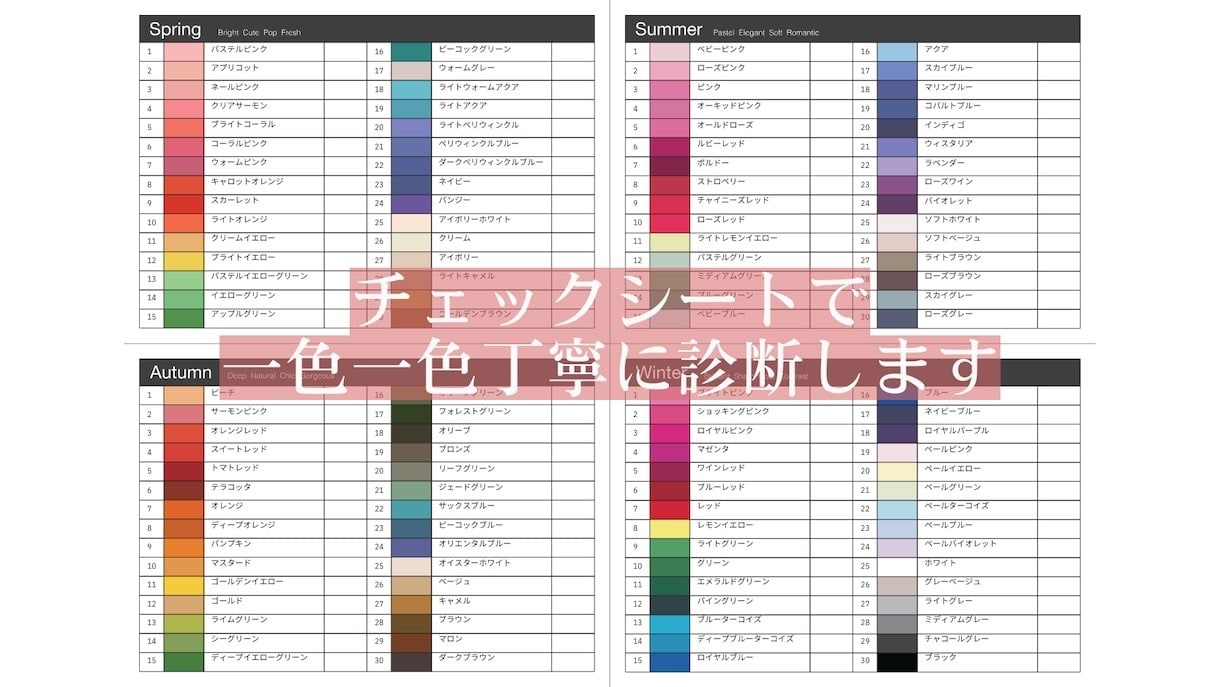 パーソナルカラー顔タイプ似合うを専門的に分析します AIでは不可能な繊細分析｜永久保存版の診断書を作成します イメージ3
