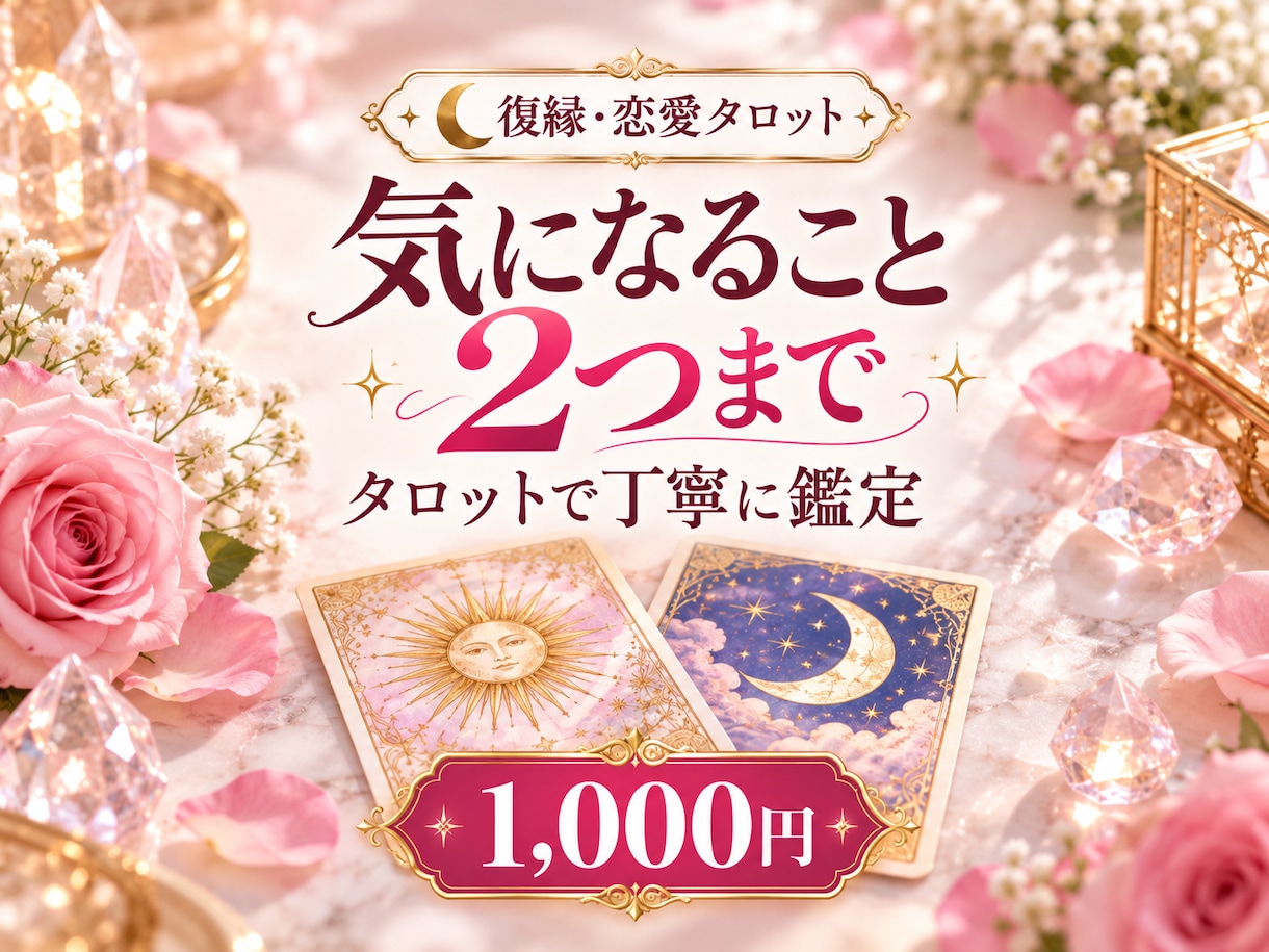 復縁・恋愛タロット｜相手の気持ちを詳しく鑑定します 気になる事を2つまで相談OK！丁寧に読み解きます。 イメージ1