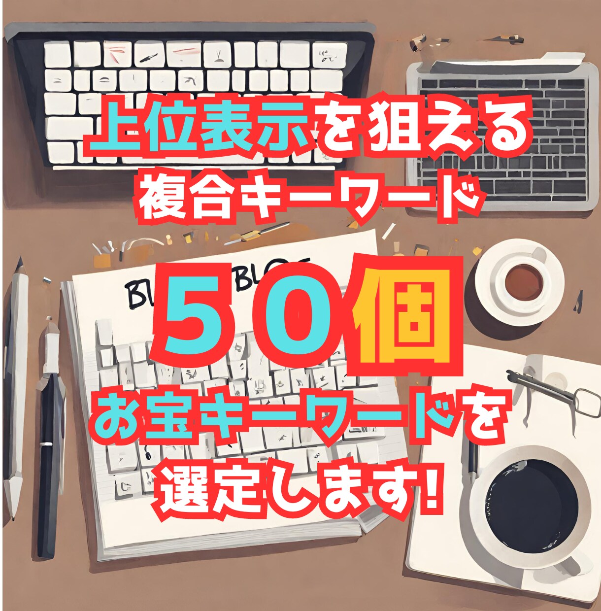 上位表示を狙える複合キーワード50個ご提供します 検索ボリュームがあり且つ上位表示を狙えるキーワードを選定 イメージ1