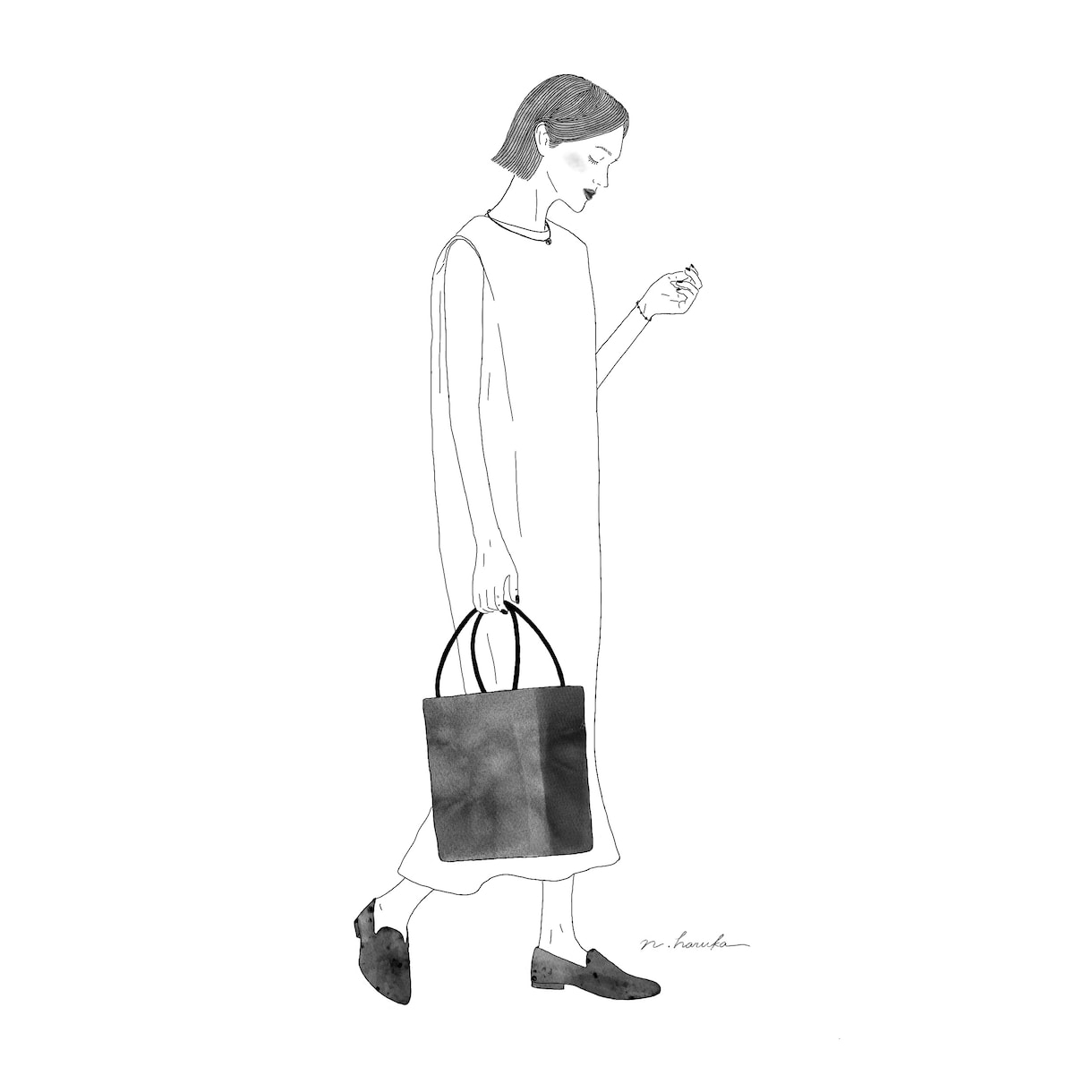 雰囲気あるモノクロイラスト描きます SNSアイコン、雑誌等の挿絵に！ イメージ4