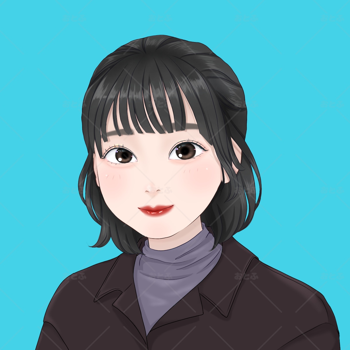 アニメ風で好印象♡オシャレ可愛い似顔絵描きます 商用可、ラフ修正無制限！！アイコンやプレゼントにもgood イメージ7
