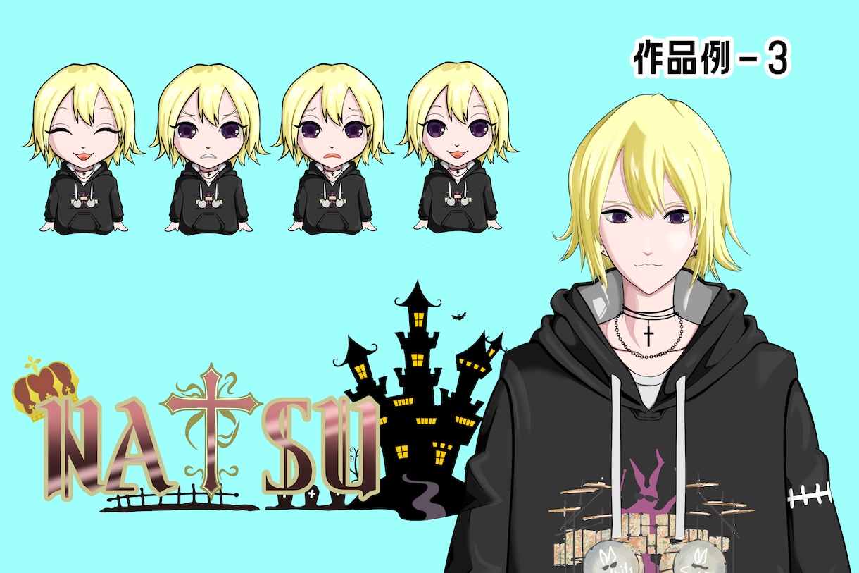 Vtuber用パーツ分けイラスト作成致します 格安にてモデリング使用可能なイラスト作成を行います イメージ9