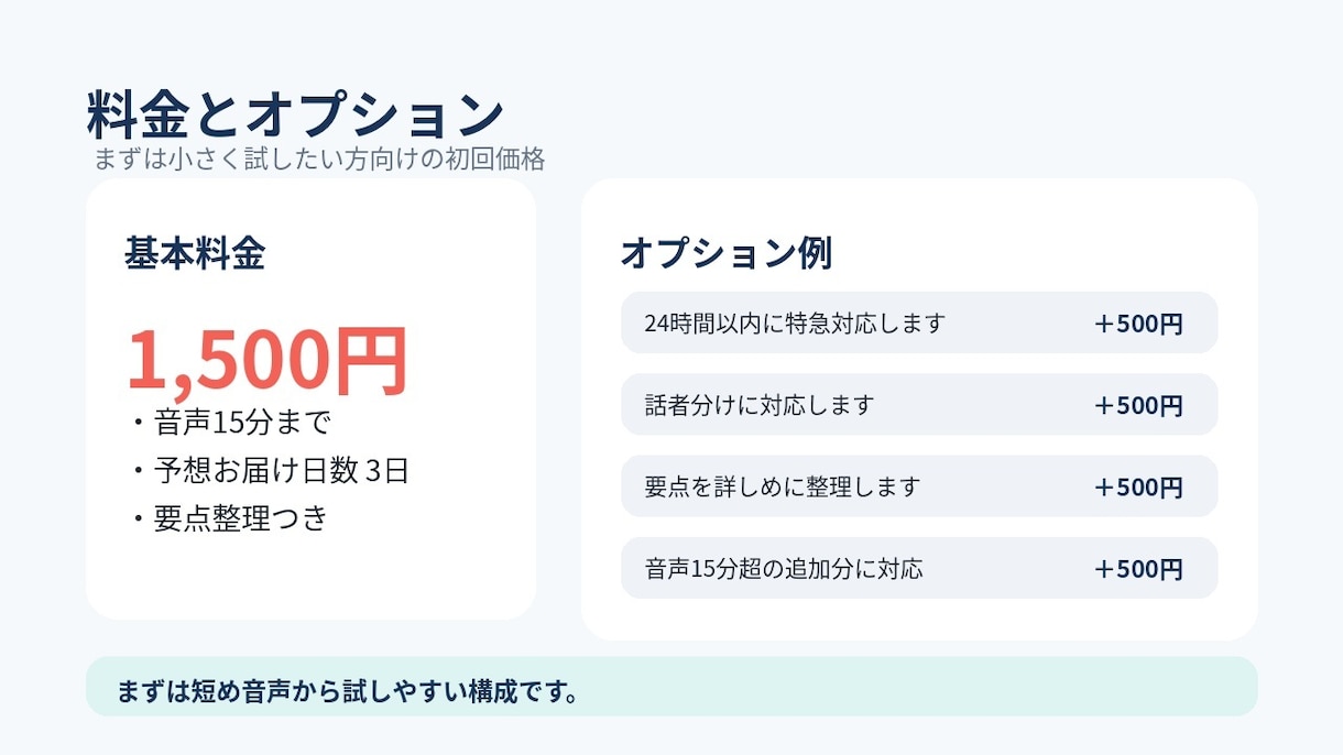 音声を文字起こしして整理しますます 会議音声を文字化し要点まで見やすくします イメージ5