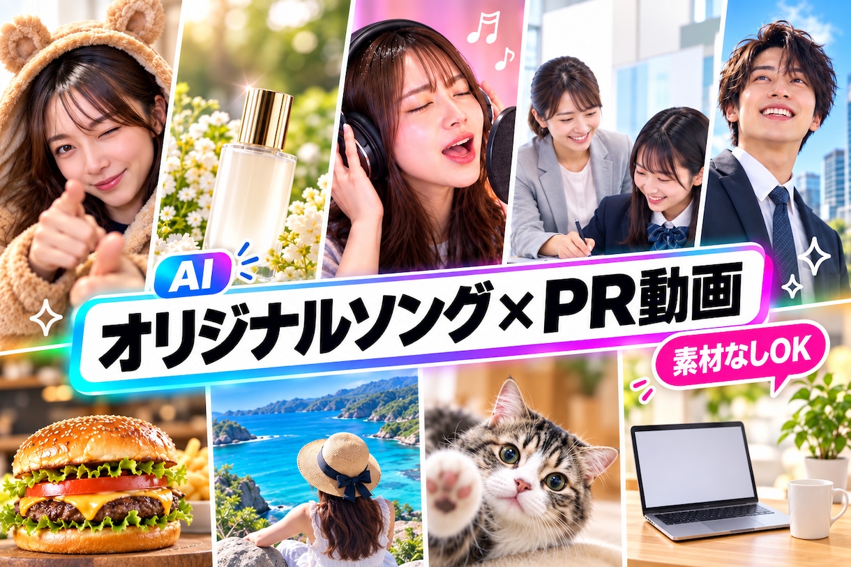 モニター価格◎オリジナルソング付PR映像制作します 話題のAIソングとそれに合った映像制作！素材無でも制作可能！ イメージ1