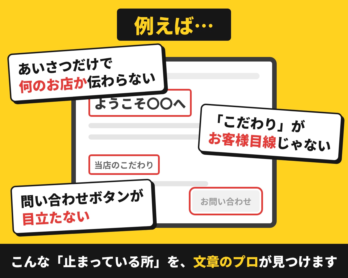問い合わせが来ないHP・LPの文章を診断します 改善案つき｜営業20年の目線で、お客様が止まる所を見つけます イメージ3