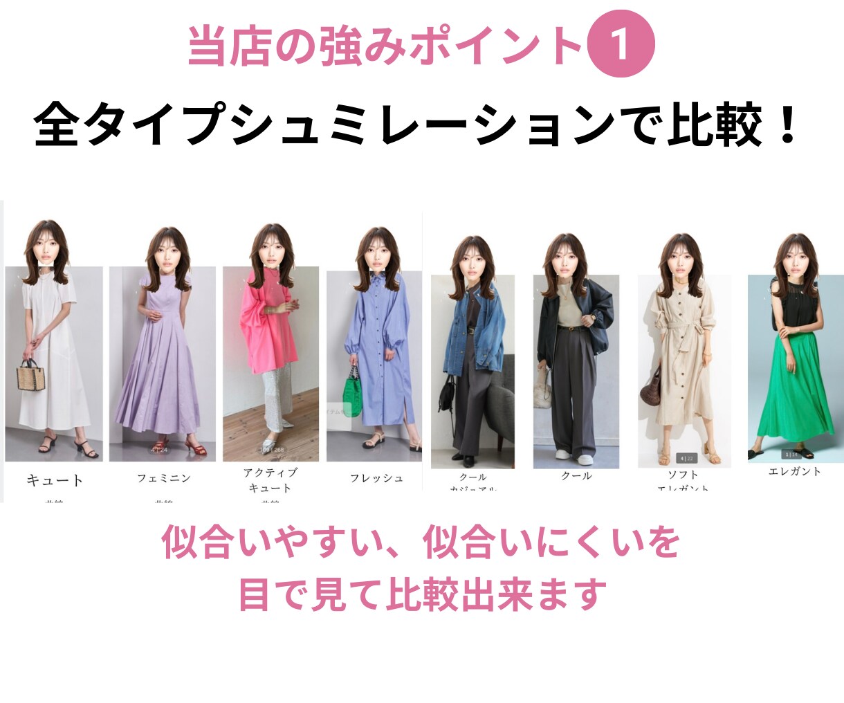 シュミレーション多数！顔タイプ診断いたします 細かなお顔分析やアイテム紹介あり☆ イメージ3