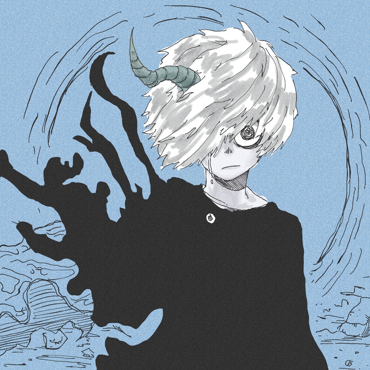SNS用のバストアップイラストを描きます 『色』をテーマにした少年漫画風アイコン イメージ2