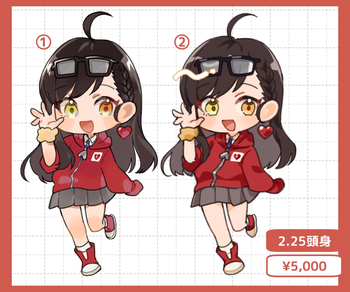 ぷるんとかわいいミニキャラ制作します 頭身・絵柄をカスタマイズして自分好みのキャラを依頼可能！ イメージ2