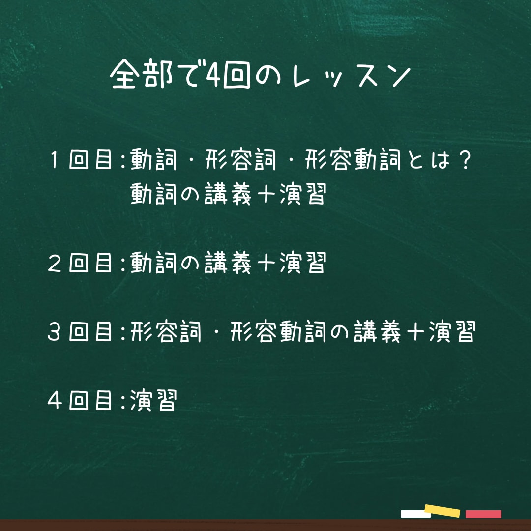 中学生に向けた国文法のレッスンを提供します 入試で確実に出る動詞、形容詞、形容動詞を総復習したい中学生へ イメージ2