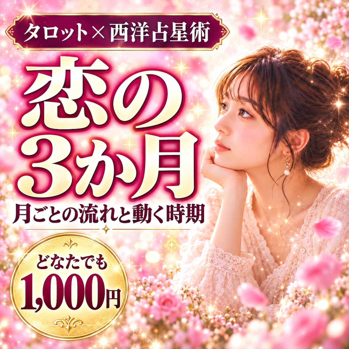 恋愛運｜3か月先まで月ごとの流れと動く時期を視ます あの人との距離、いつ縮まる？各月の一歩までお届け イメージ1
