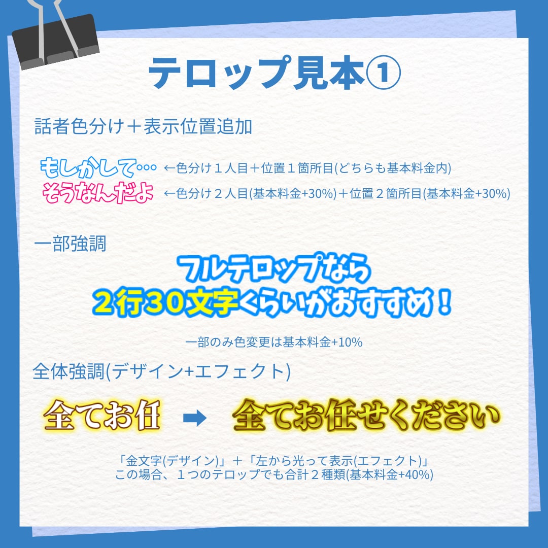フルテロップ作成承ります 読みやすいフルテロップをお手頃価格で！ イメージ6