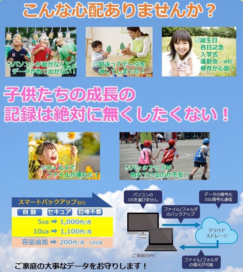 PCの中の大切なデータを守ります 子供たちの成長の記録を絶対に失いたくないあなたへ イメージ1