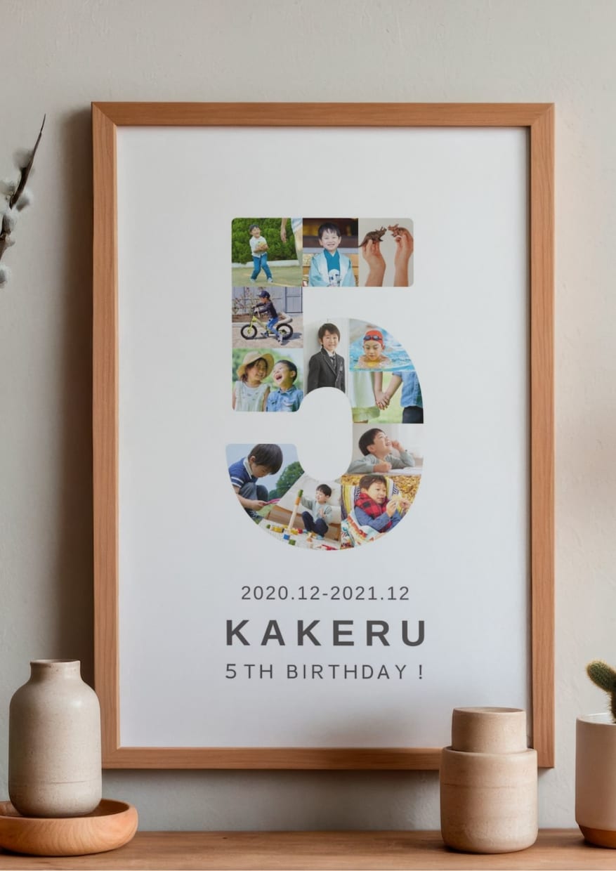 お子さまの誕生日フォトボードをデザインします １年分の「大きくなったね！」を世界に一つの飾れる１枚に！ イメージ7