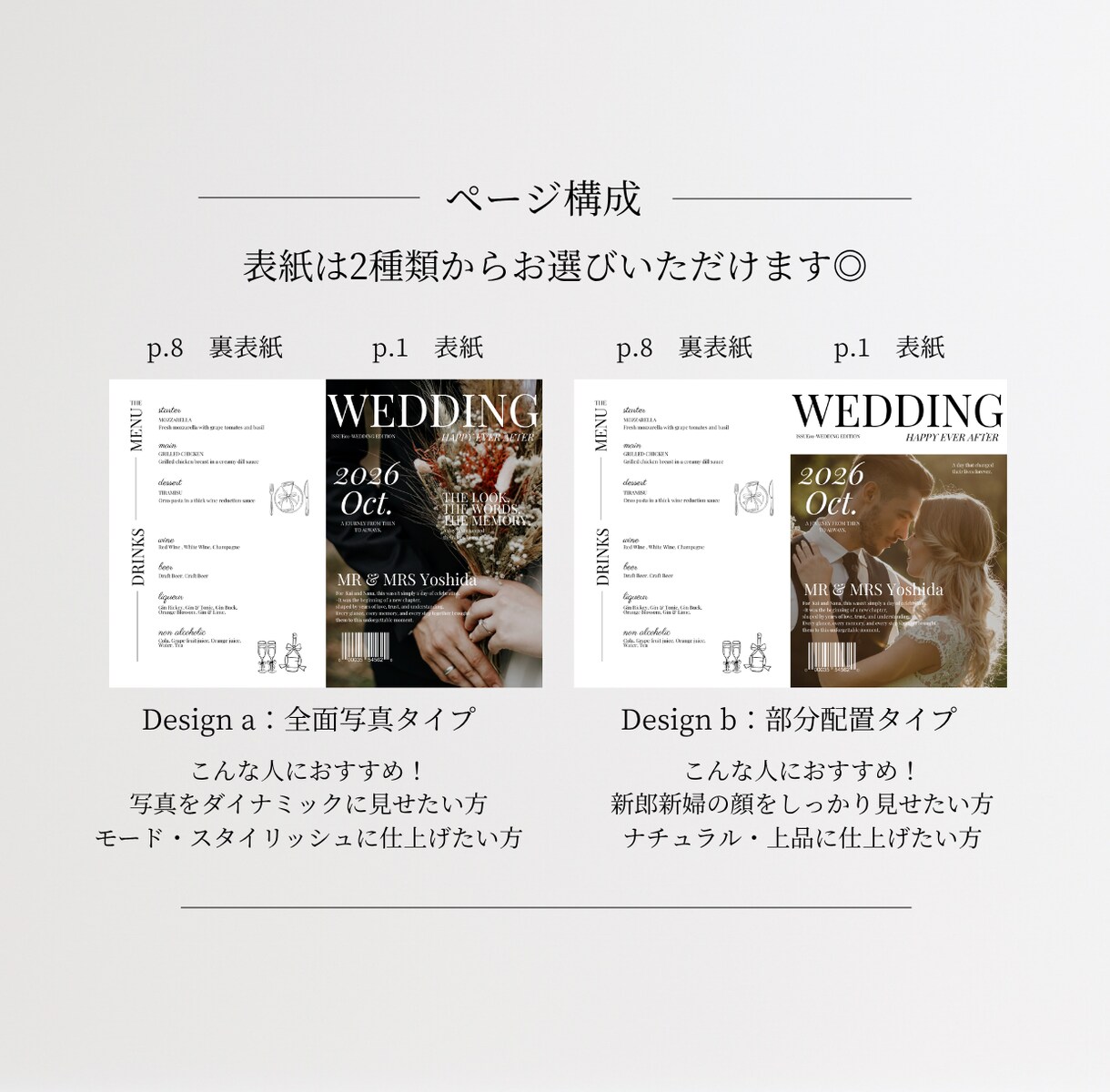 海外雑誌風⌇結婚式プロフィールブック作れます 【全8P】表紙2種類から選べる！CANVA操作&印刷ガイド付 イメージ7