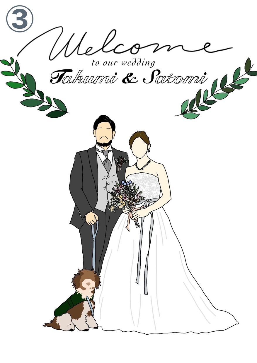 結婚式のウェルカムボードを制作します おしゃれでナチュラルなイラストを描きます！ イメージ3