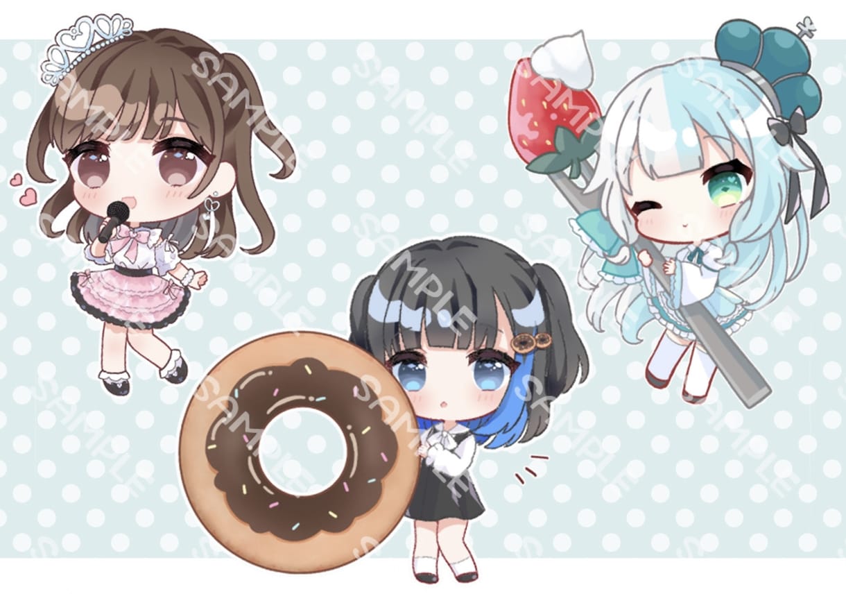 グッズやアイコンに使えるミニキャライラスト描きます 可愛くて目を引くミニキャライラストを制作します！ イメージ2