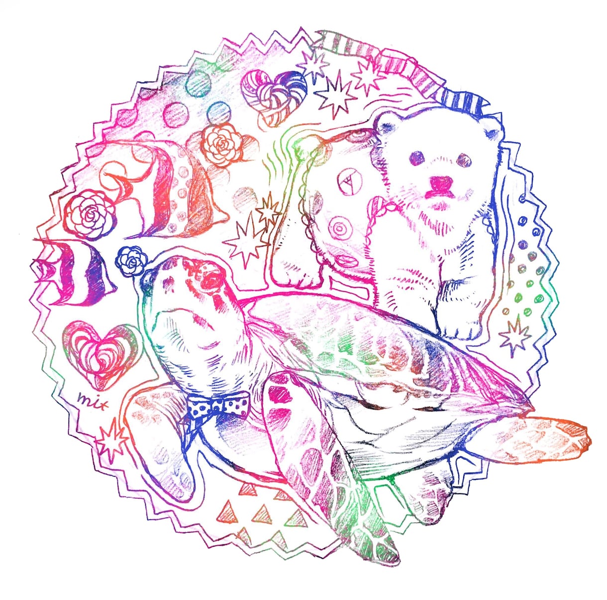 カラフルポップに動物のイラスト描きます ペットのイラストを思い出に残しませんか？ イメージ2
