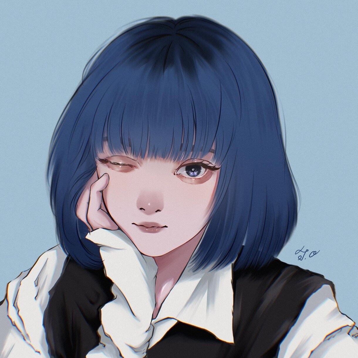 ダークでマットな世界観の素敵なイラスト描きます 他の人と一味も二味も違う素敵なアイコンでSNS映えさせよう！ イメージ5
