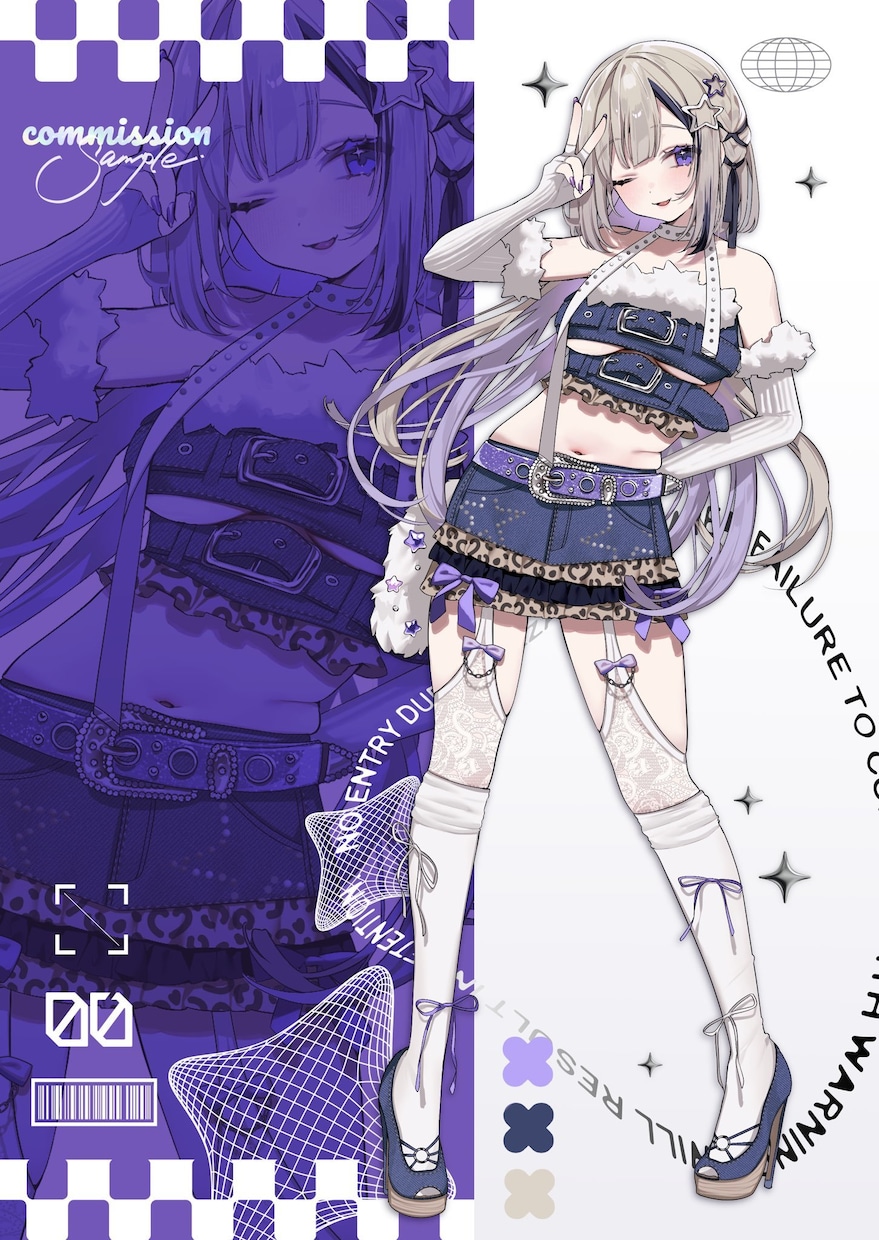 歌ってみた立ち絵キャラデザイラスト等描きます ロリータ地雷系得意！衣装デザインもします！ イメージ4