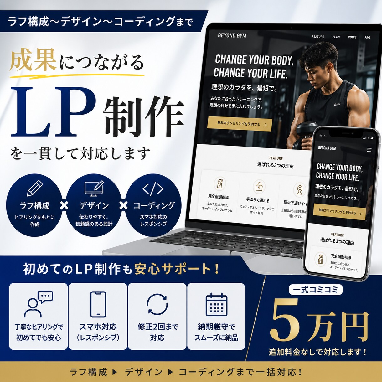 LPをデザイン・作成します LPのデザインからコーディングをいたします。 イメージ1