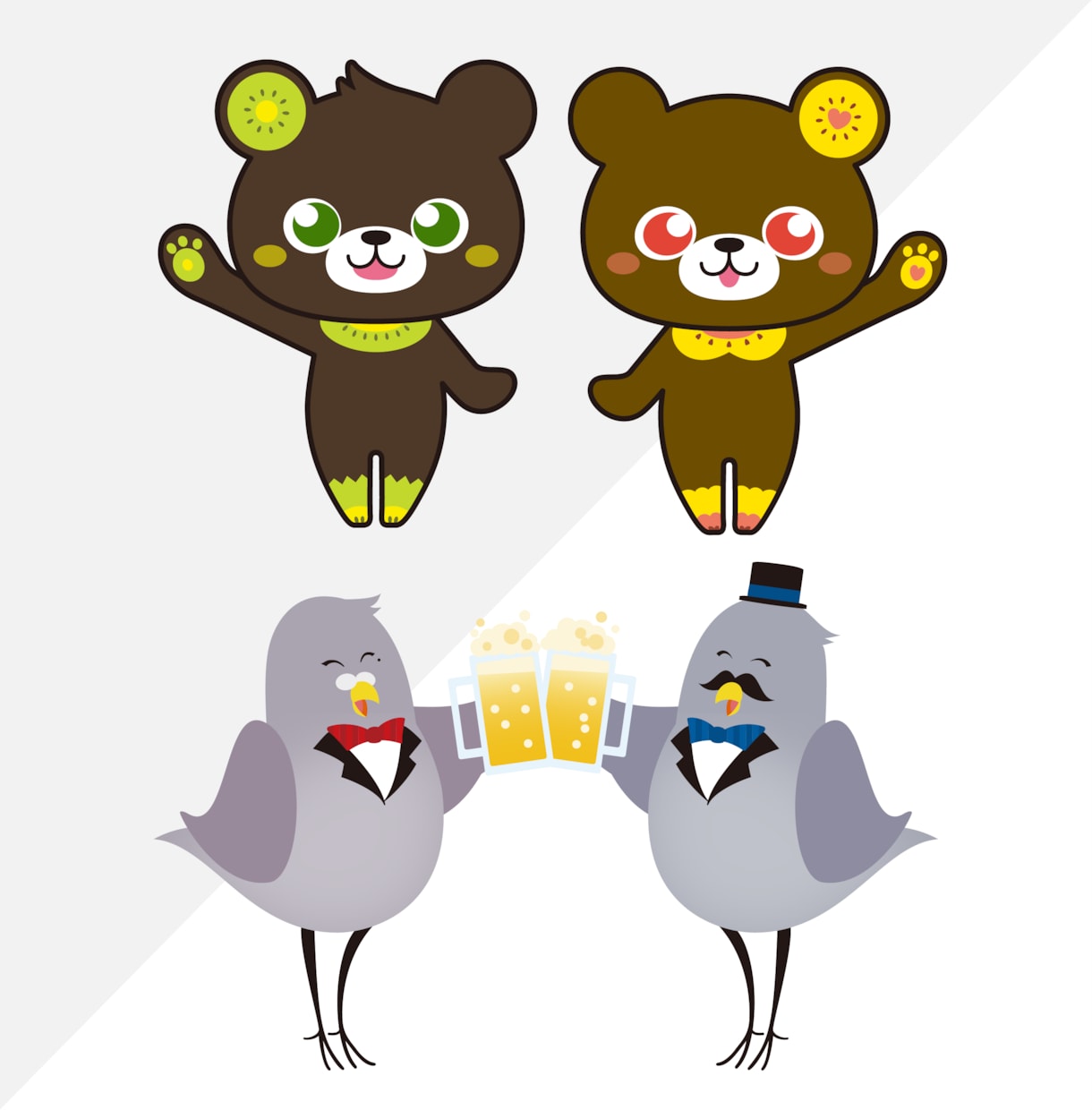 かわいい・個性的キャラクターイラスト作成します 商用OK!　JPG、PNG納品！ イメージ1