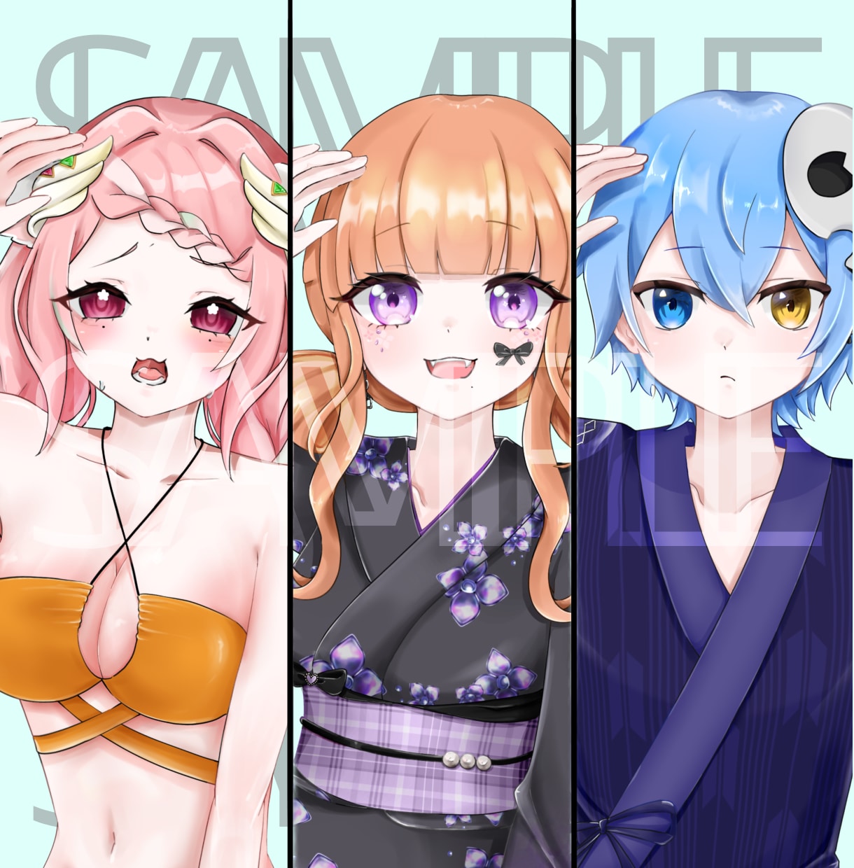 格安❕可愛い！夏っぽいキラキラ量産イラスト描きます 夏にぴったりの色鮮やかな量産イラスト°˖✧ イメージ3