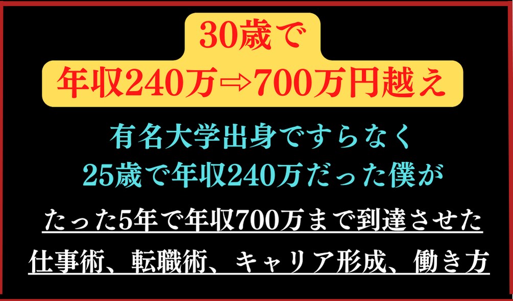 キャリア、働き方、年収についてアドバイスします 周りが優秀で評価されない、上司が厳しく、年収が上がらない人へ イメージ1
