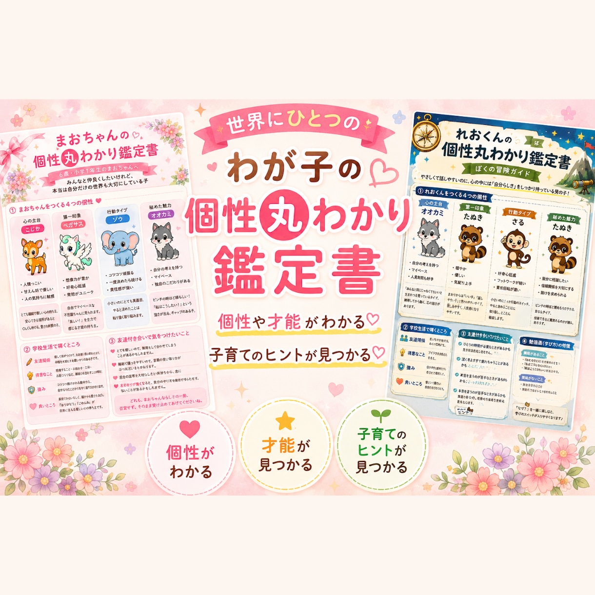 わが子の個性まるわかり鑑定書を作成します 個性や才能、やる気スイッチがわかる！ イメージ1