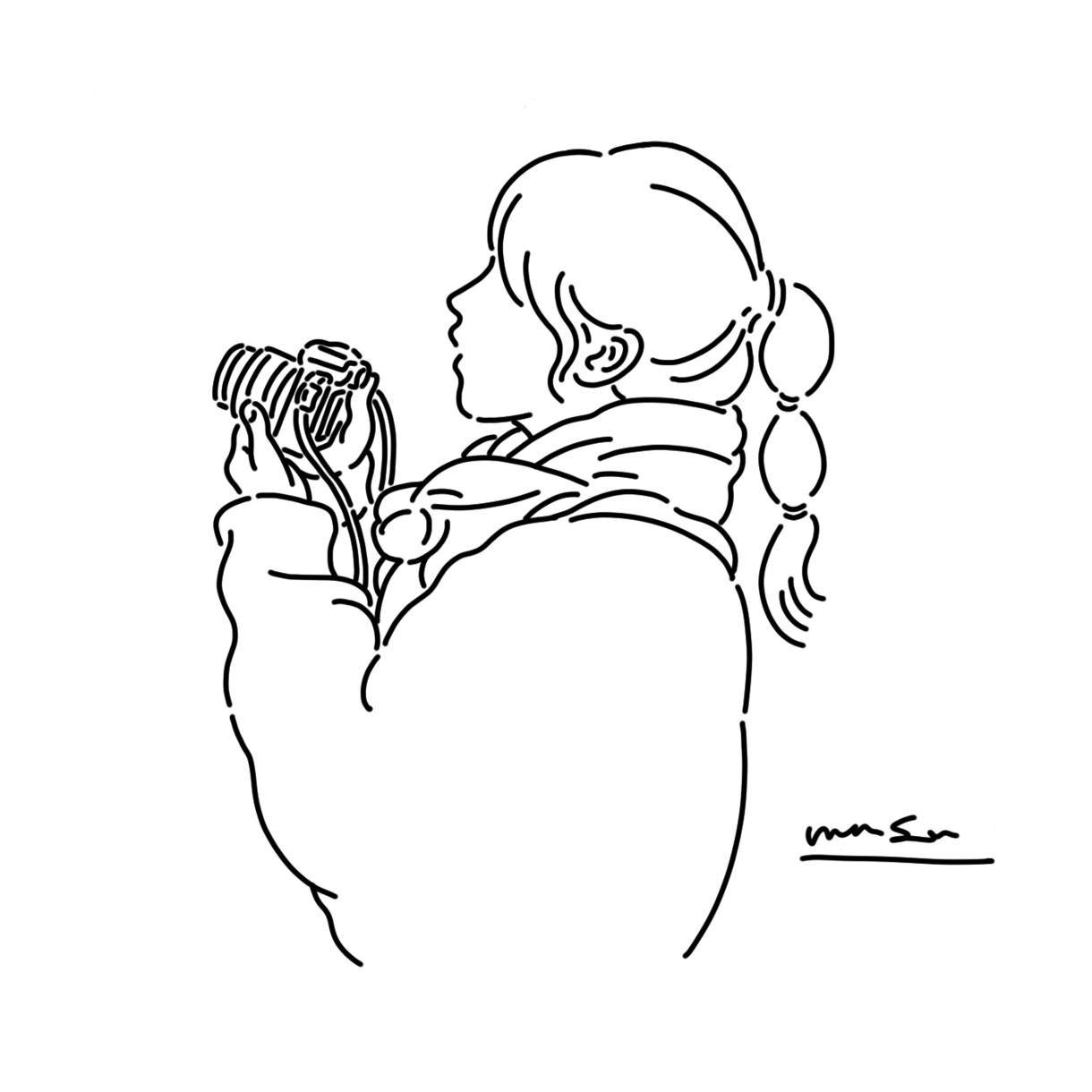 アイコン・イラストオーダー承ります シンプルお洒落なモノクロイラストをSNSなどでどうぞ♡ イメージ8