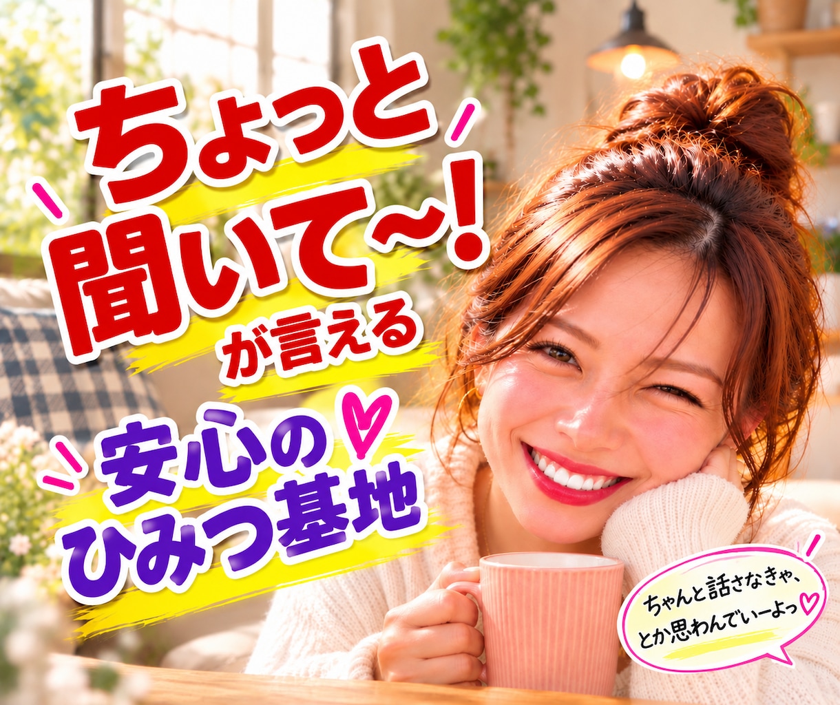 本音で話せるあなただけの女友達【心の友】になります あれ、地元の友達だっけ？「ちょっと聞いて～」が言いやすい場所 イメージ2